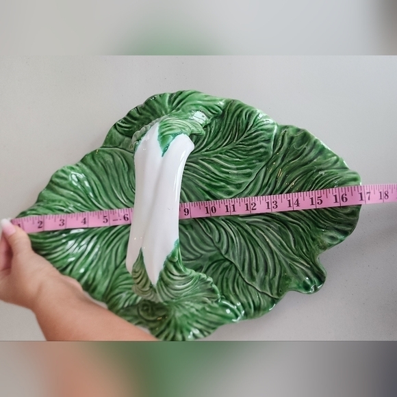 VNTG Majolica Late 20th Century Bordallo Pinheiro Cabbageware Serving Platter. - Picture 8 of 10